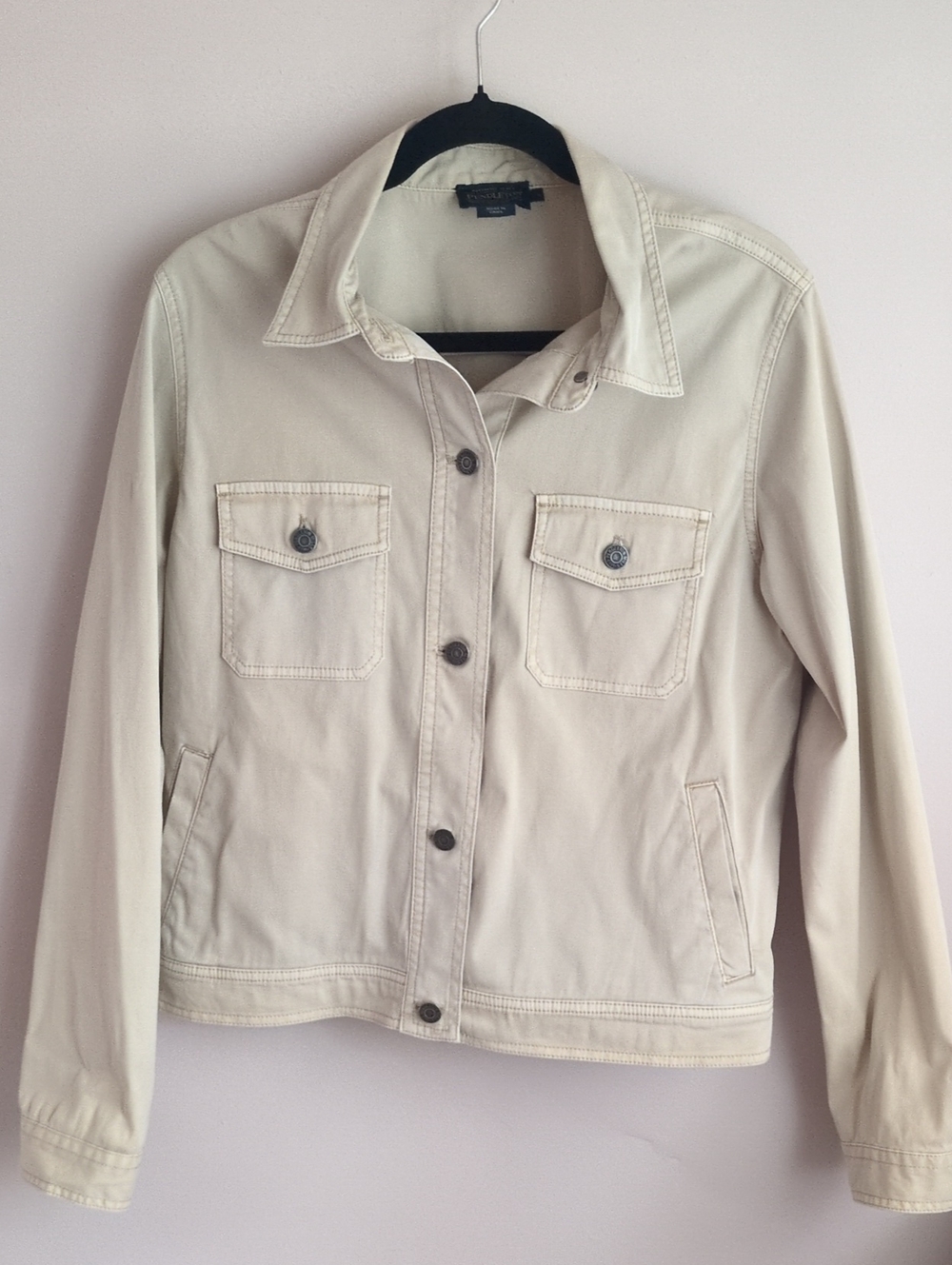 Pendleton Cream Button-Front Canvas Jacket
